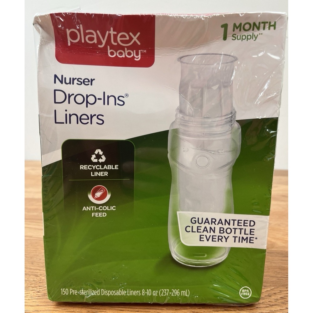 Playtex Baby Nurser 8-10oz Drop-Ins Disposable Liners, Package of 150 NEW Sealed